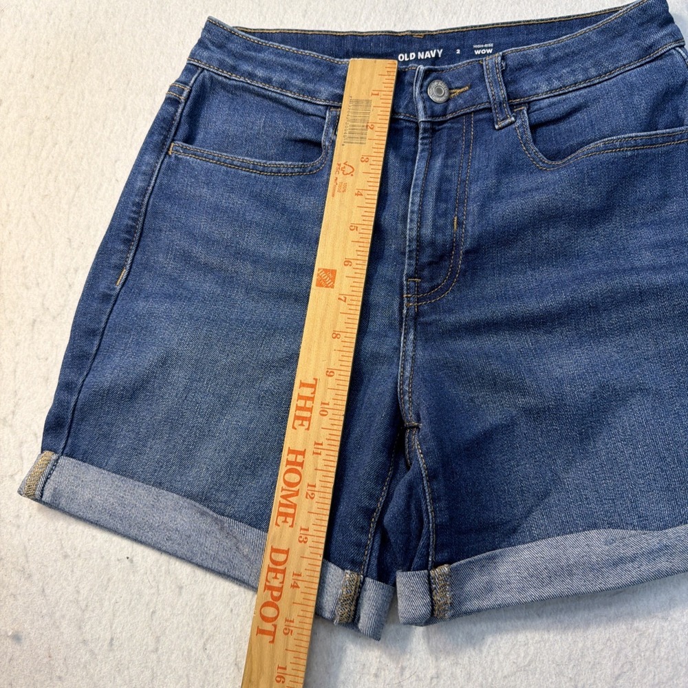 Old Navy Women's High-Rise WOW Stretch Denim Shorts Blue Size 2 w/ 3" Inseam EUC - Picture 5 of 15